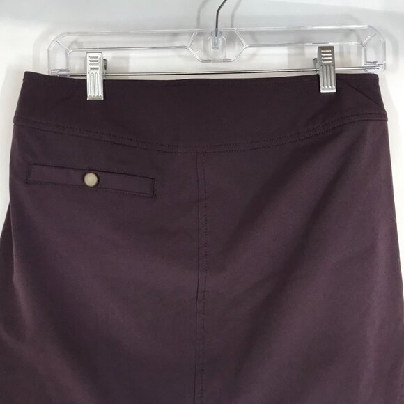 TITLE NINE - WOMEN'S 6 - BURGUNDY SNAP WAIST POLYESTER BLEND SKIRT W/POCKETS - Picture 5 of 8